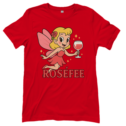 Damen T-Shirt ROSÉFEE – Rosé Wein Fee Motiv Red