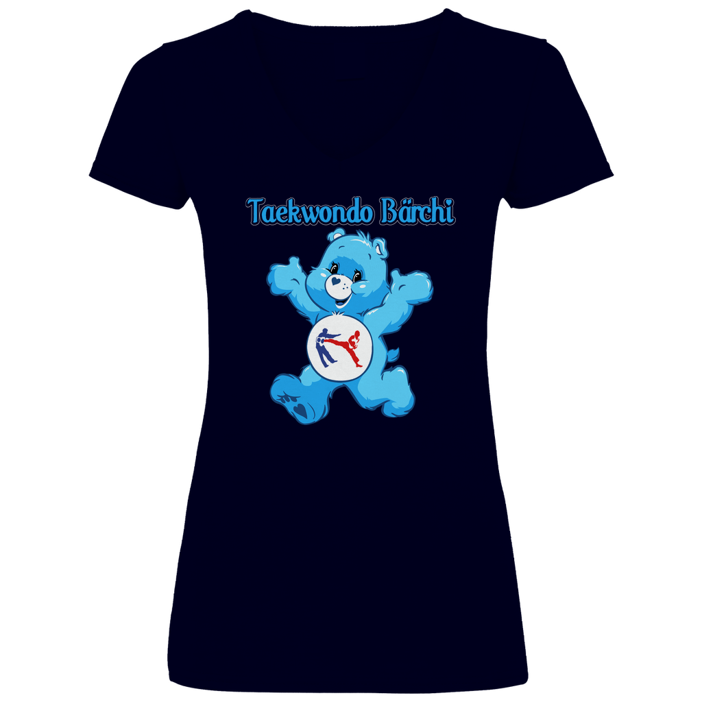 Taekwondo Bärchi - Glücksbärchi - V-Neck Damenshirt Deep Navy