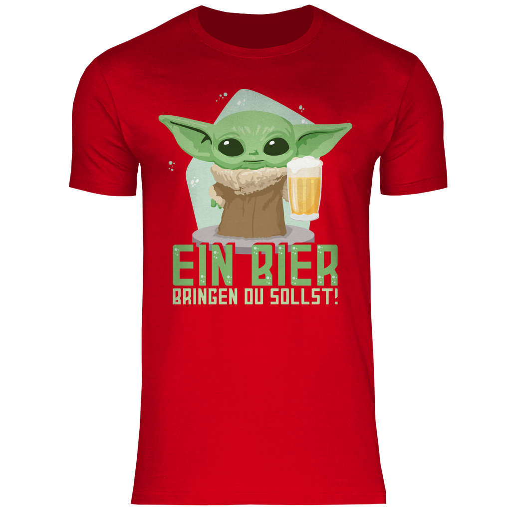 Ein Bier bringen du sollst Baby Yoda Grogu - Herren Shirt