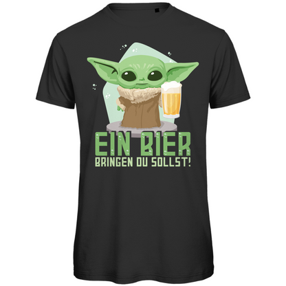 Ein Bier bringen du sollst – Herren Bio T-Shirt | Baby Yoda Grogu Parodie