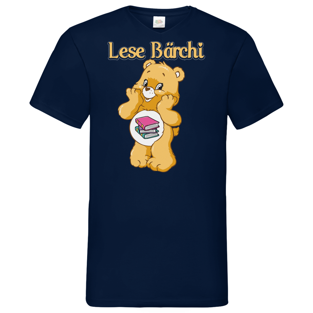 Lese Bärchi - Glücksbärchi - Herren V-Neck Shirt