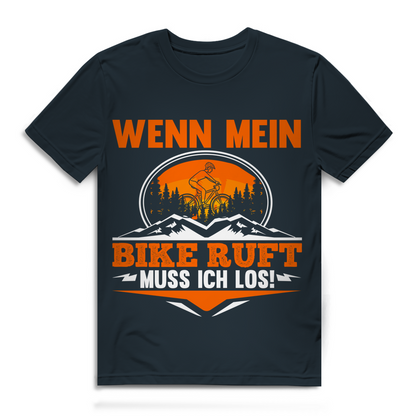 Mountainbike Fun Shirt Herren – Wenn mein Bike ruft muss ich los Spruch