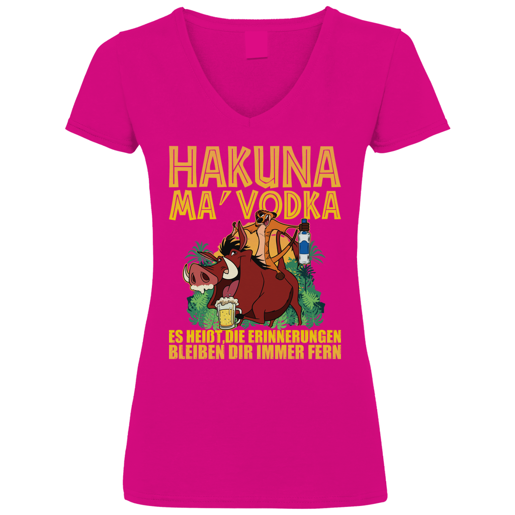 Hakuna Ma Vodka Timon und Pumbaa - V-Neck Damenshirt