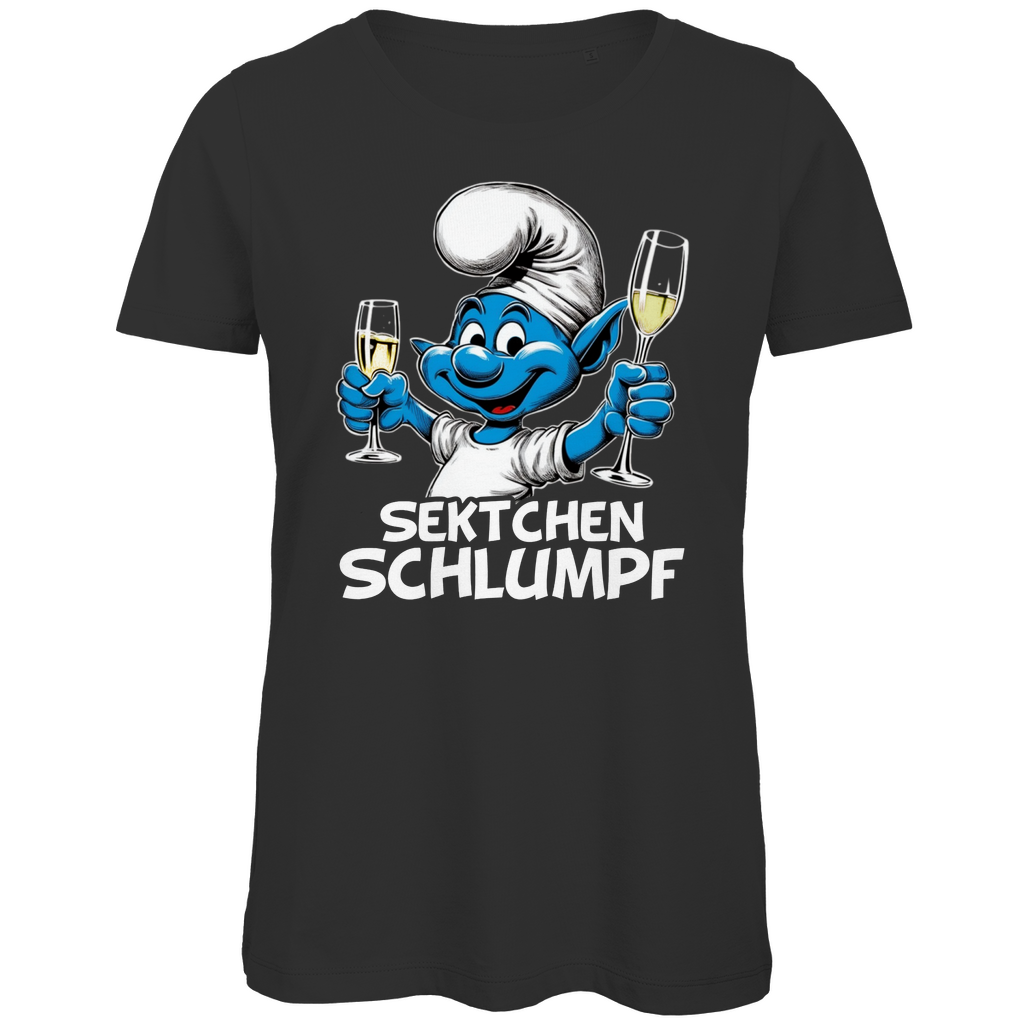 Sektchen Schlumpf Grafik - Damen Premium Bio T-Shirt Black