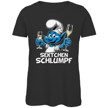 Sektchen Schlumpf Grafik - Damen Premium Bio T-Shirt Black