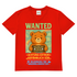 Herren V-Neck T-Shirt Wanted Glücksbärchi Wolkenland Extrem Gefährlich Süß Red