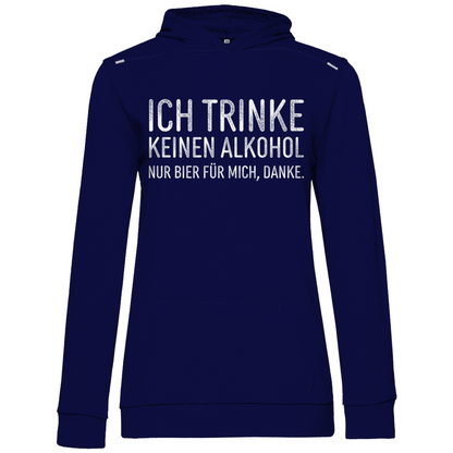 Ich trinke keinen Alkohol nur Bier für mich danke - Damen Hoodie Navy Blue