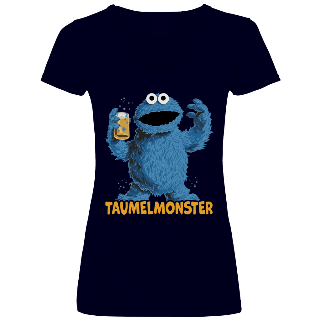 Sesamstraße - Taumel Krümelmonster - V-Neck Damenshirt