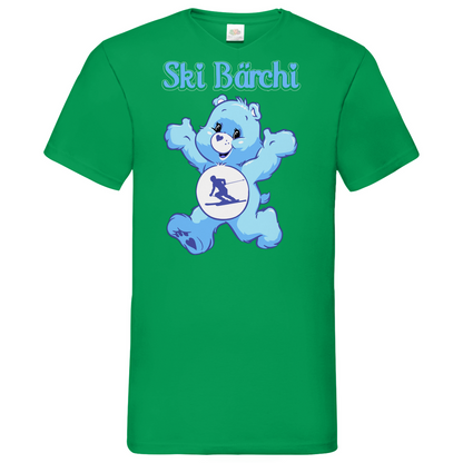 Ski Bärchi - Glücksbärchi - Herren V-Neck Shirt Kelly Green