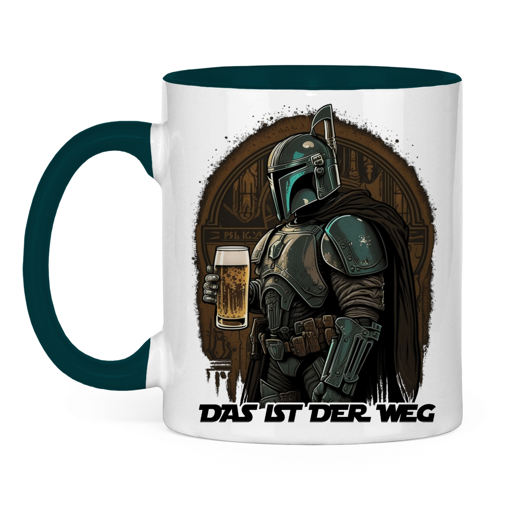 Das ist der Weg Mandalorianer Bier - Tasse zweifarbig Petrol