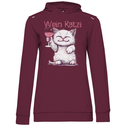 Wein Katzi Katze - Damen Hoodie Wine