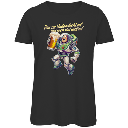 Bier zur Unendlichkeit und noch viel weiter - Buzz Lightyear Toy Story - Damen Premium Bio T-Shirt Black