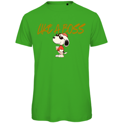 Peanuts Snoopy mit Bier Like a Boss - Herren Premium Bio T-Shirt