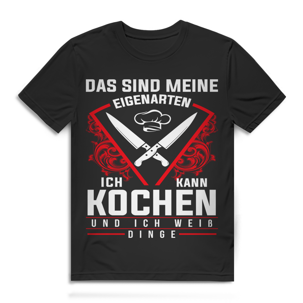Koch T-Shirt Herren – Ich kann kochen &amp; weiß Dinge – Funshirt Black