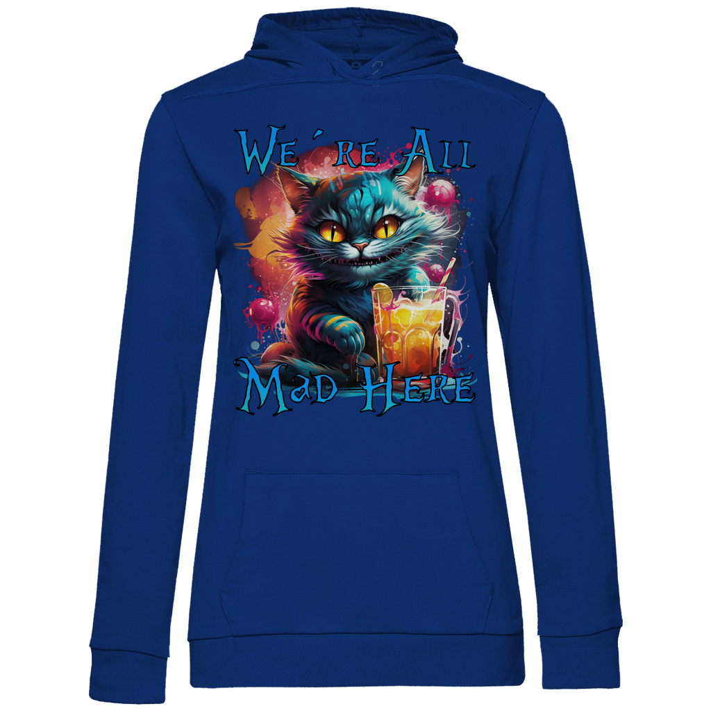 We´re All Mad Here Grinsekatze - Damen Hoodie Royal