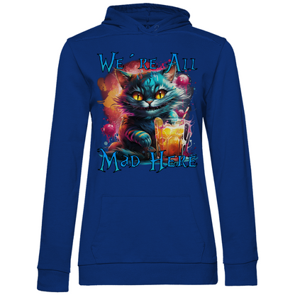 We´re All Mad Here Grinsekatze - Damen Hoodie Royal