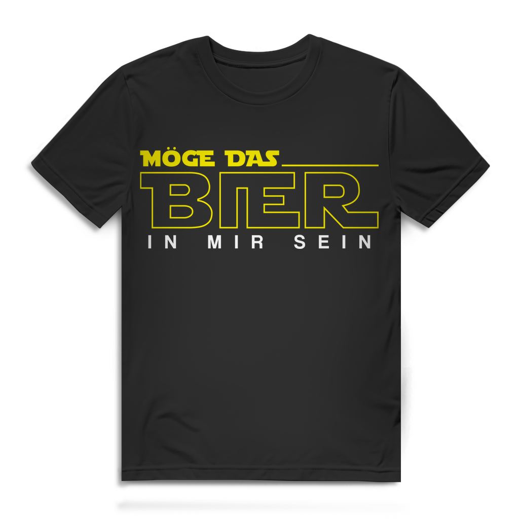 Herren T-Shirt Möge das Bier in mir sein Biertrinker Shirt Bio Baumwolle Black