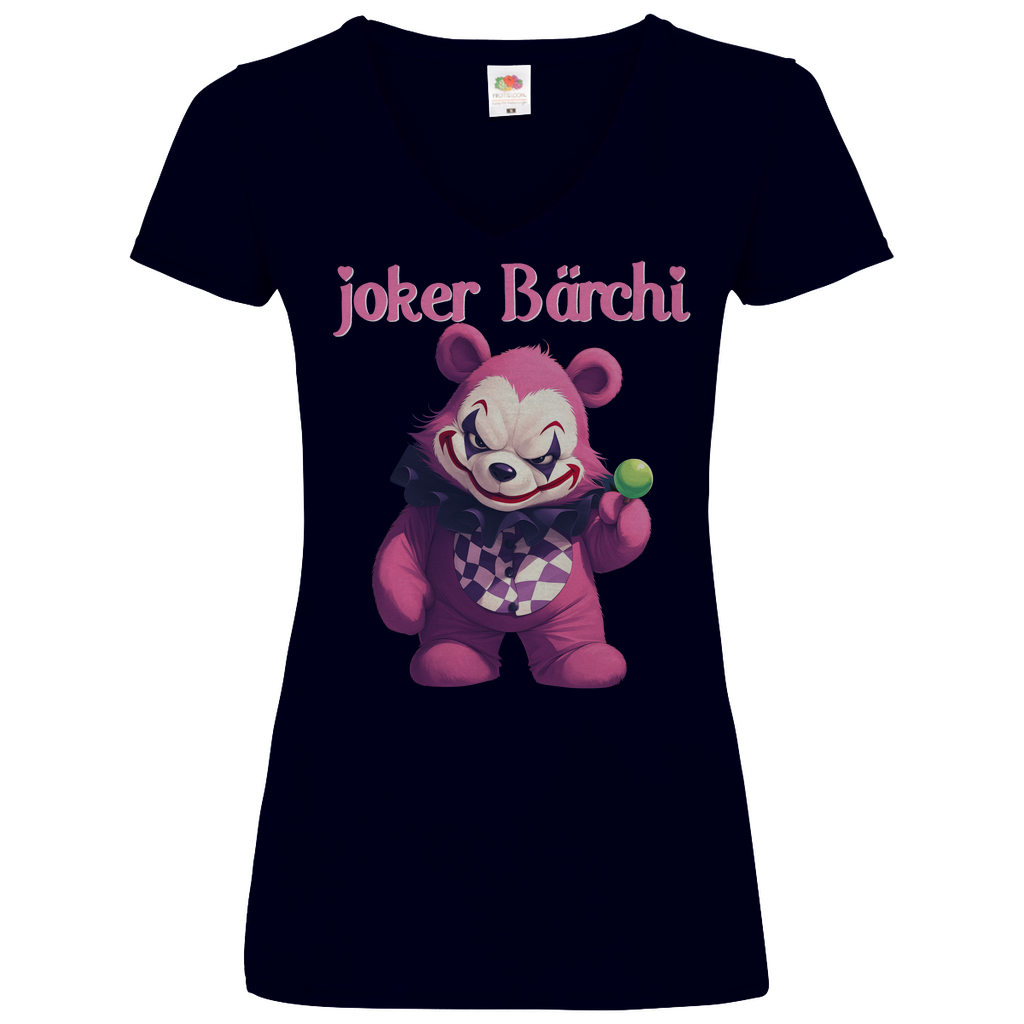 Joker Bärchi - Glücksbärchi - V-Neck Damenshirt