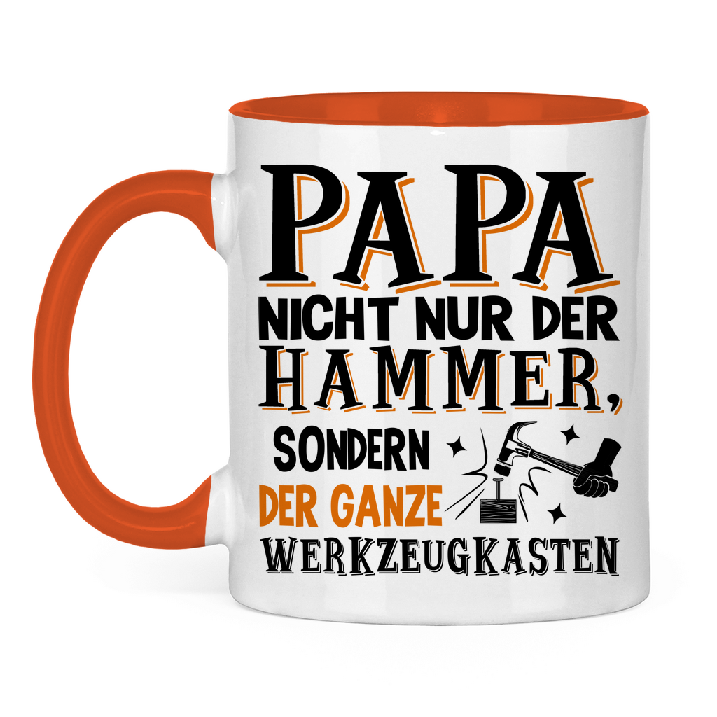 Papa nicht nur der Hammer sondern der ganze Werkzeugkasten - Tasse zweifarbig