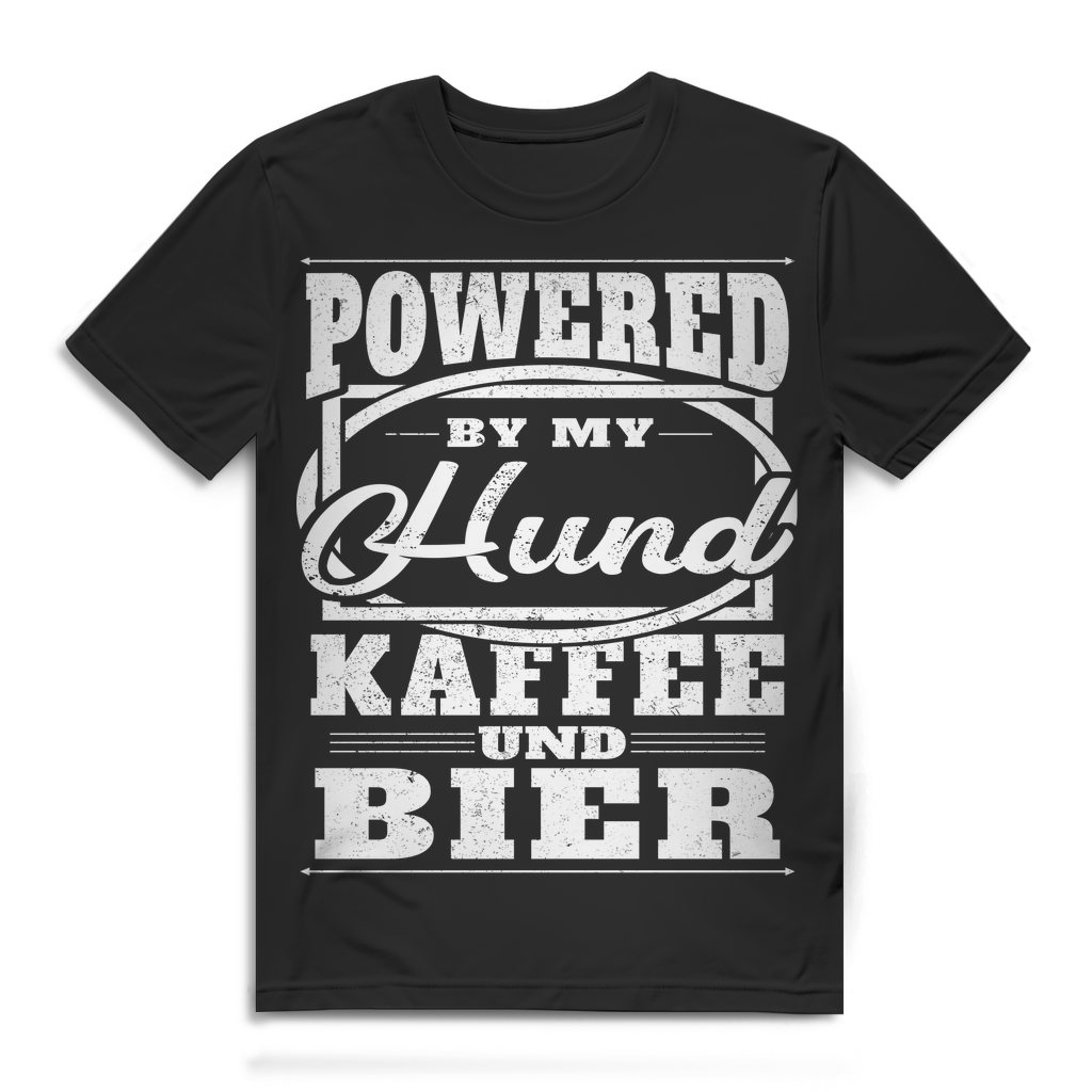 Hund Kaffee Bier Shirt Herren – Lustiges Männer T-Shirt mit Hunde Spruch Black
