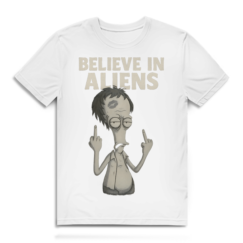 Roger Smith American Dad Believe in Aliens - Herren Premium Bio T-Shirt White