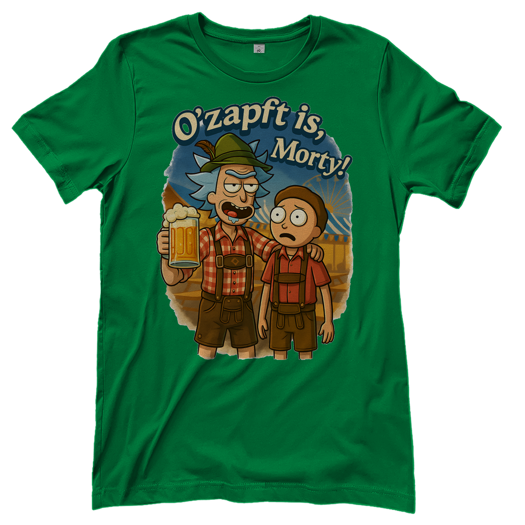 O´Zapft is Morty! Rick &amp; Morty Oktoberfest Bier - Damen T-Shirt Kelly Green