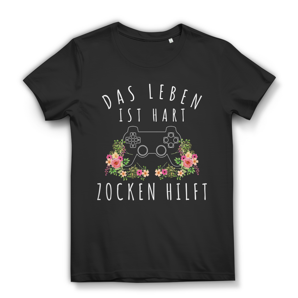 Gamerin Shirt Damen Lustig Geschenk Gaming Zocken hilft Frauen T-Shirt Gaming Black