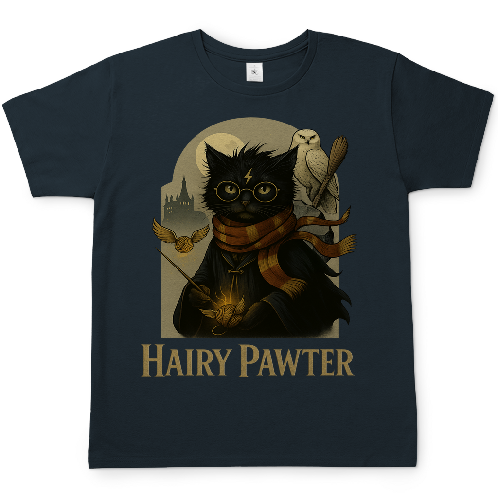 Hairy Pawter Harry Potter Katze - Herren T-Shirt Dark Grey Solid
