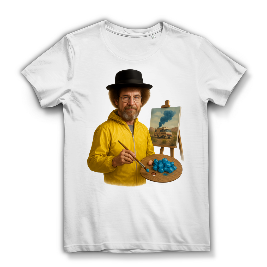 Bob Ross x Walter White Breaking Bad Mashup - Damen Premium Bio T-Shirt White