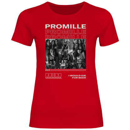 Promille Bier i would die for beer - Damenshirt Red