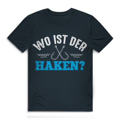 Herren T-Shirt Angeln – Wo ist der Haken? – Lustiges Fischer Funshirt Geschenk