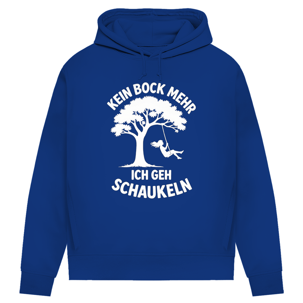 Damen Premium Bio Hoodie Kein Bock Mehr Ich Geh Schaukeln Royal