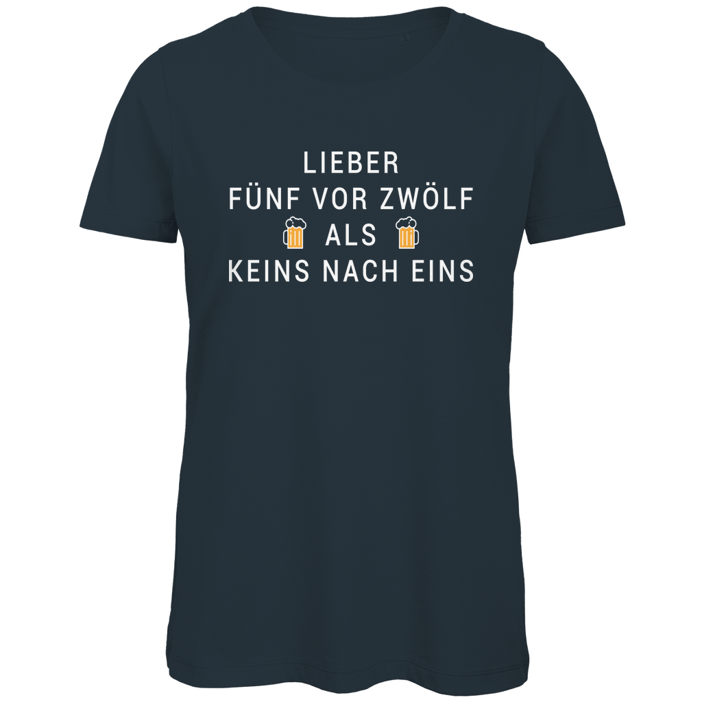 Lieber fünf vor zwölf als keins nach eins - Damen Premium Bio T-Shirt Dark Grey
