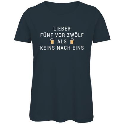 Lieber fünf vor zwölf als keins nach eins - Damen Premium Bio T-Shirt Dark Grey