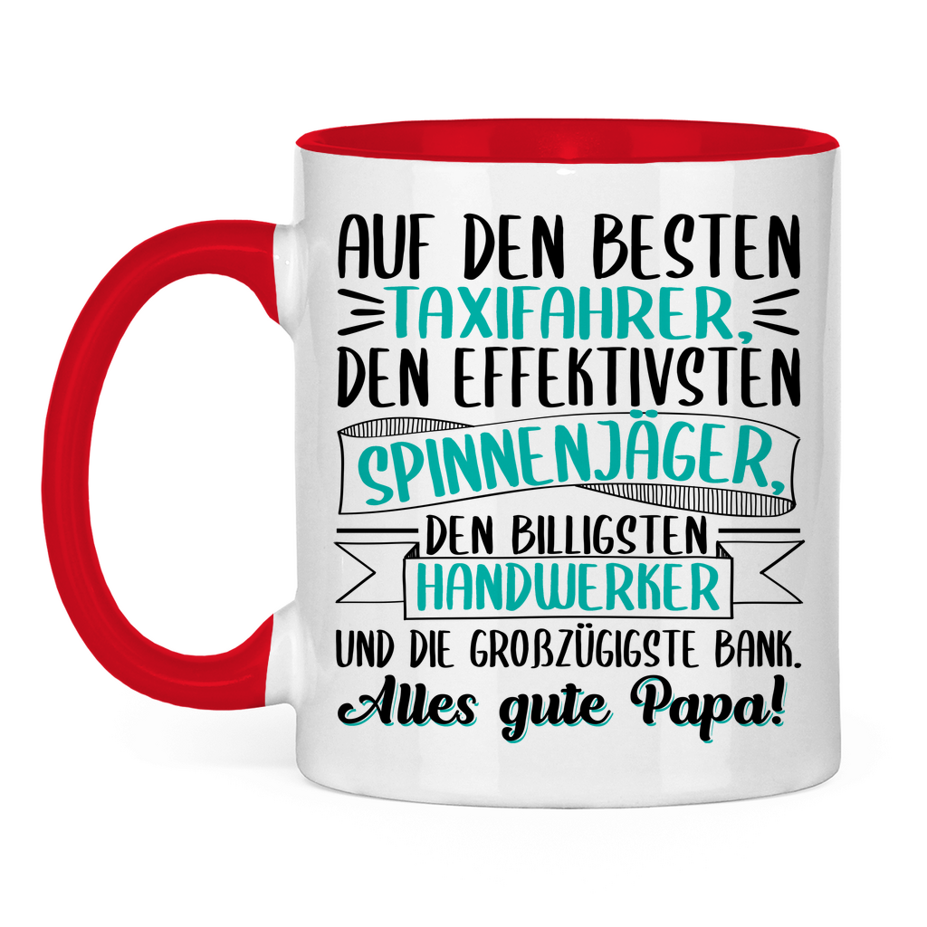 Auf den besten. Alles gute Papa! - Tasse zweifarbig