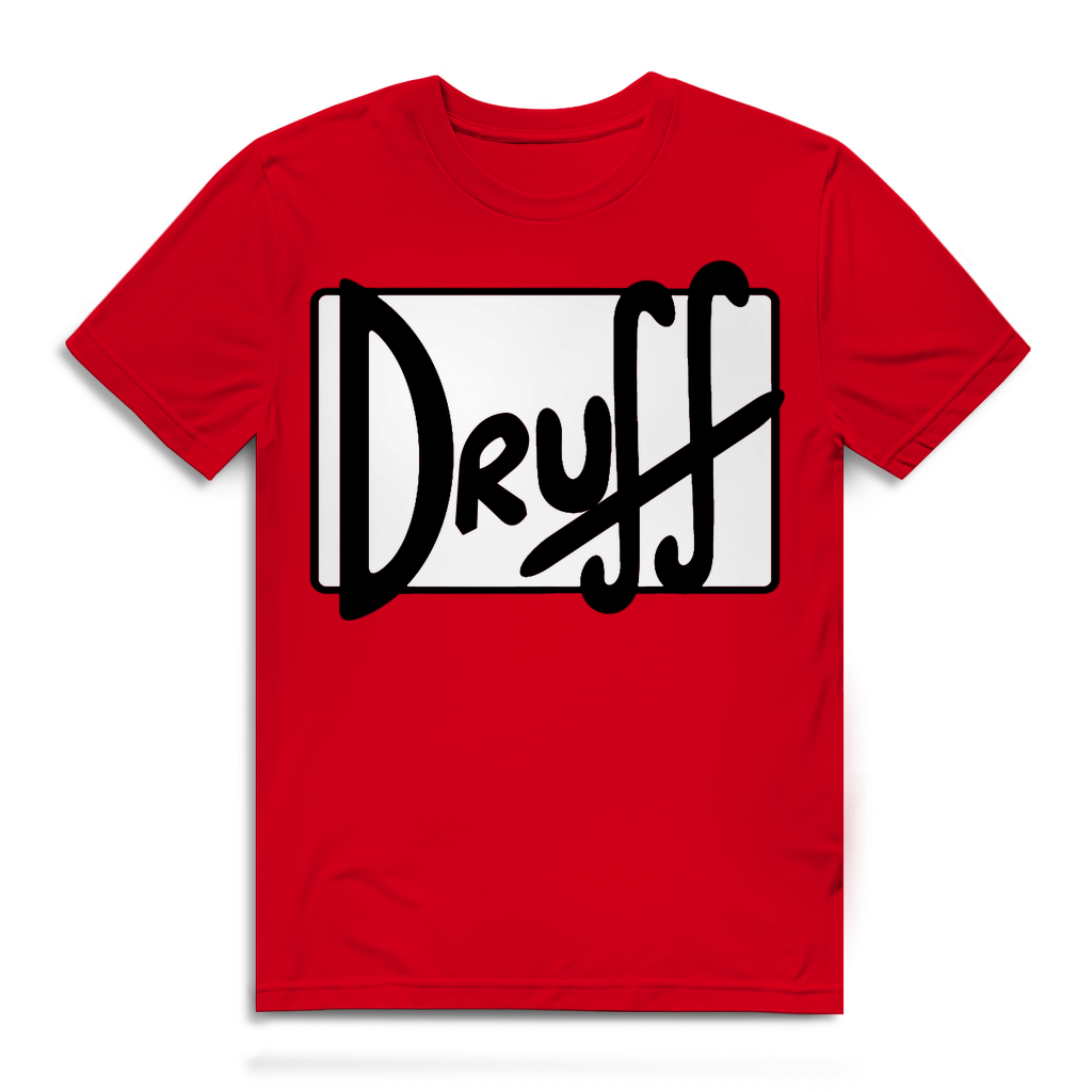 Herren Premium Bio T-Shirt druﬀ – Bold Retro Logo Design im Cartoon-Style Red