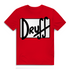 Herren Premium Bio T-Shirt druﬀ – Bold Retro Logo Design im Cartoon-Style Red