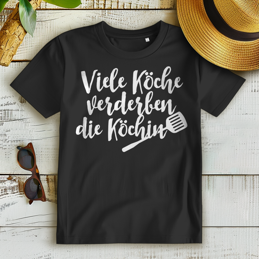 Viele Köche verderben die Köchin Shirt – lustiges T-Shirt für Hobbyköchinnen Black