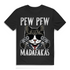 Katzen Shirt Pew Pew Madafakas Herren lustiges Spruchshirt Comic Geschenk Männer Black
