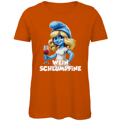 Wein Schlumpfine Grafik - Damen Premium Bio T-Shirt Urban Orange