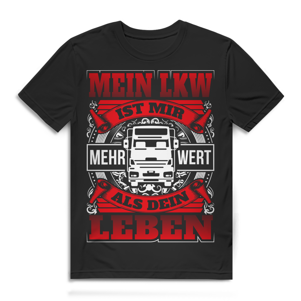 Trucker Statement Shirt Herren – LKW über alles – Provokanter Spruch für Fahrer Black