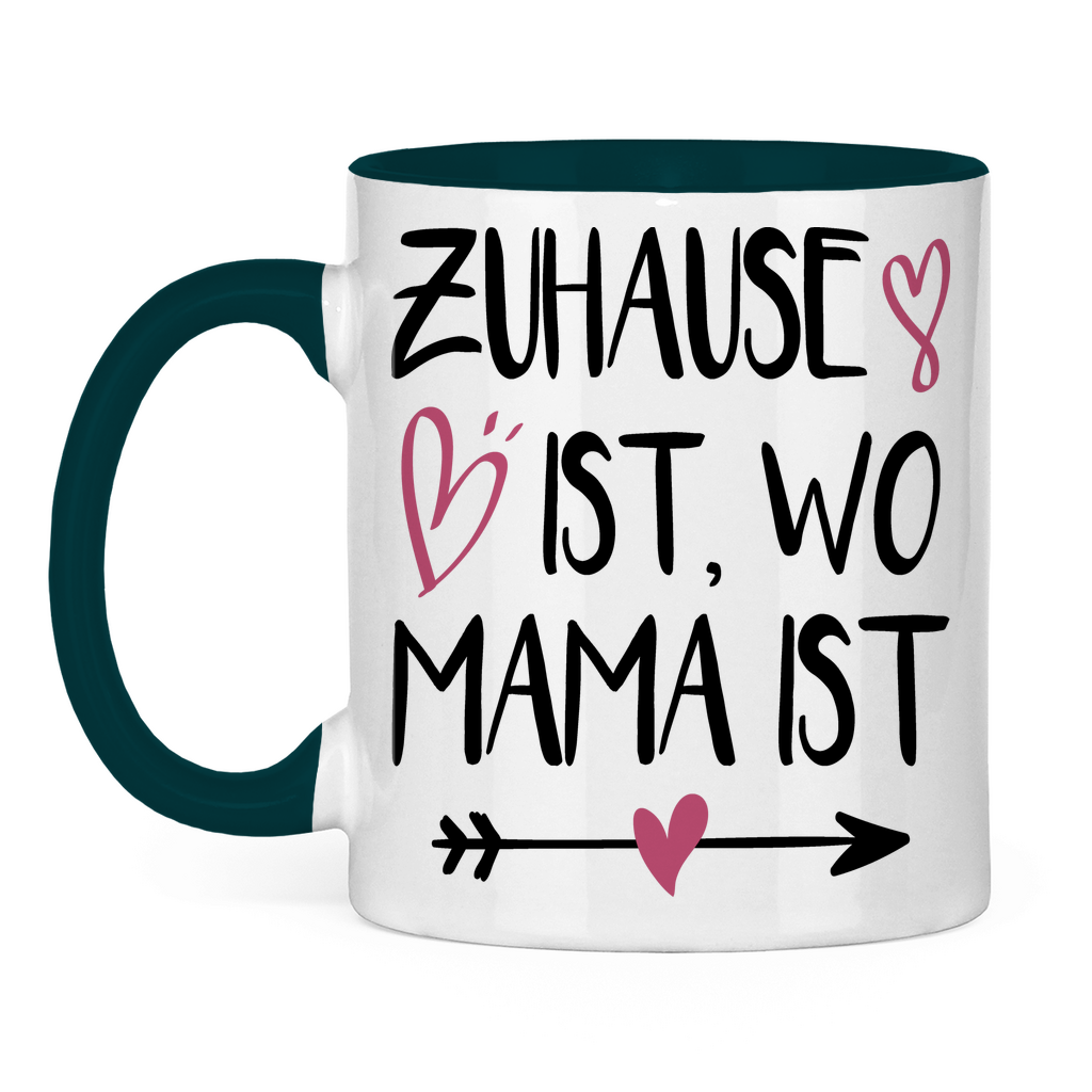 Zuhause ist wo Mama ist - Tasse zweifarbig