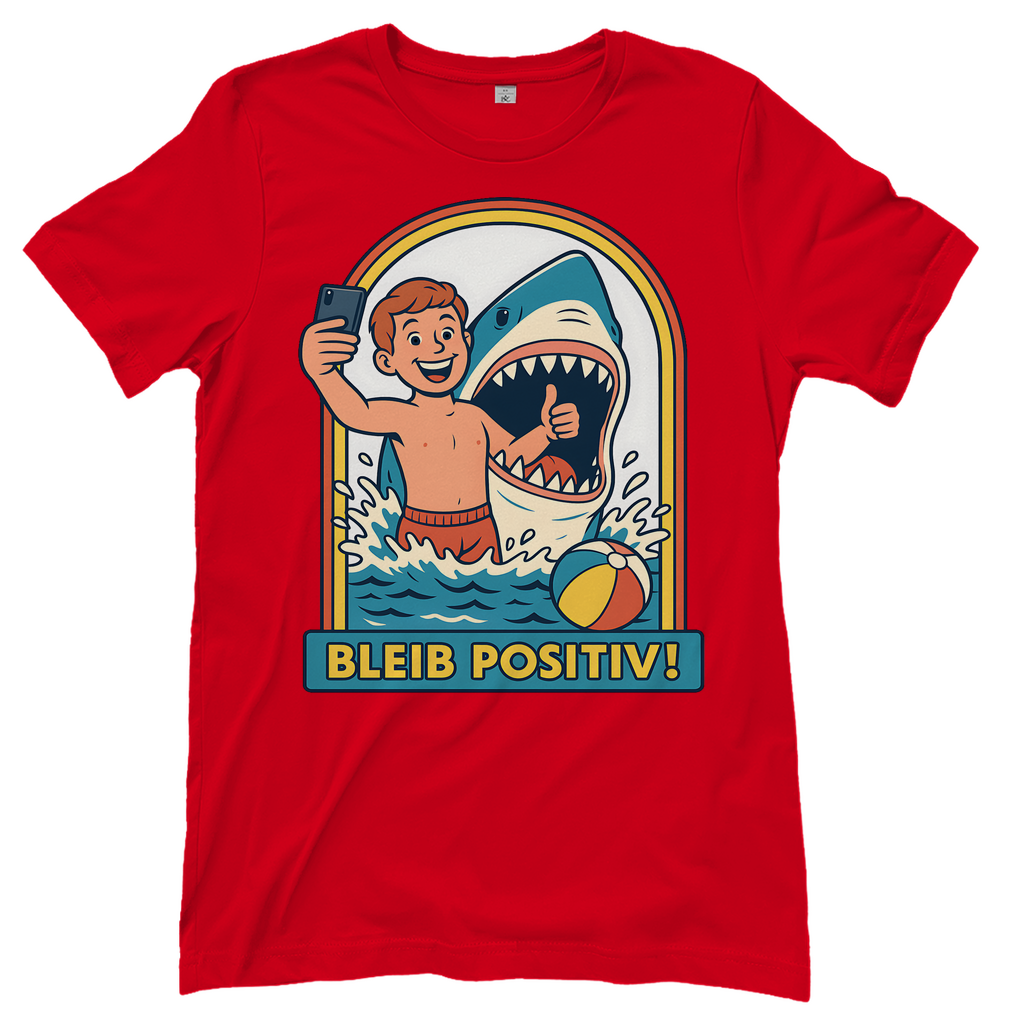 Bleib Positiv Hai Selfie Retro - Damen T-Shirt Red