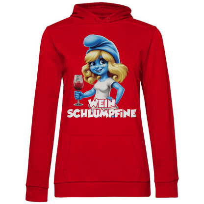 Wein Schlumpfine Grafik - Damen Hoodie Red