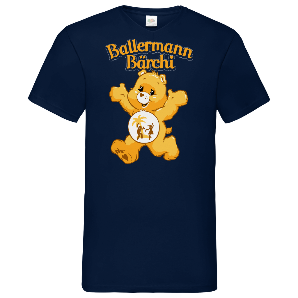 Ballermann Bärchi - Glücksbärchi - Herren V-Neck Shirt Navy