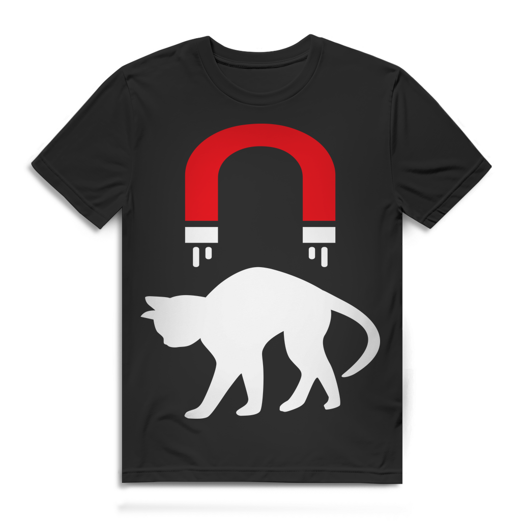 Pussy Magnet Shirt Funshirt Herren witziges Männer T Shirt Katze JGA Geschenk Black
