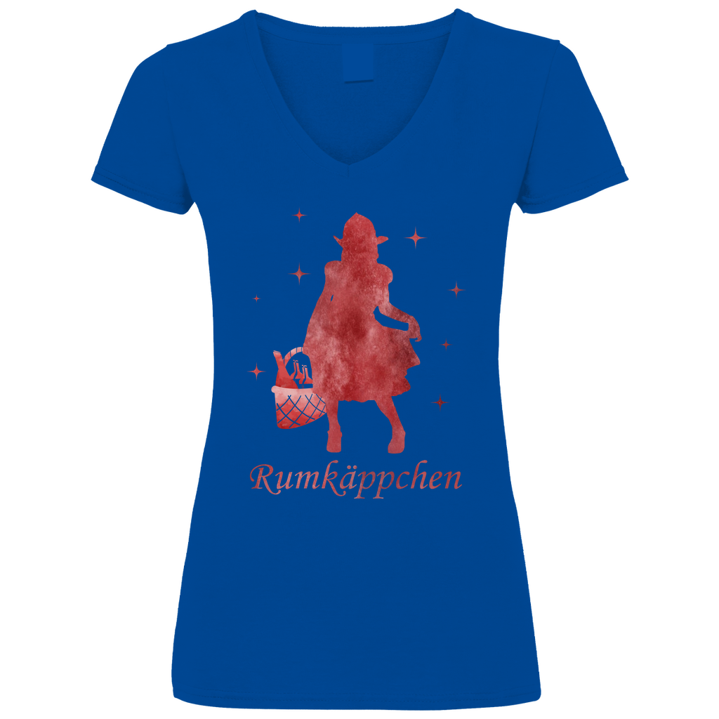 Rumkäppchen - Prinzessin Aquarell - V-Neck Damenshirt