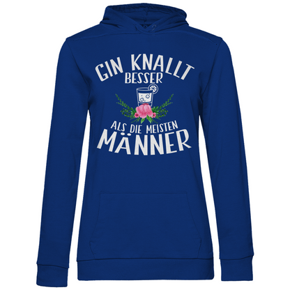 Gin knallt besser als die meisten Männer - Damen Hoodie Royal