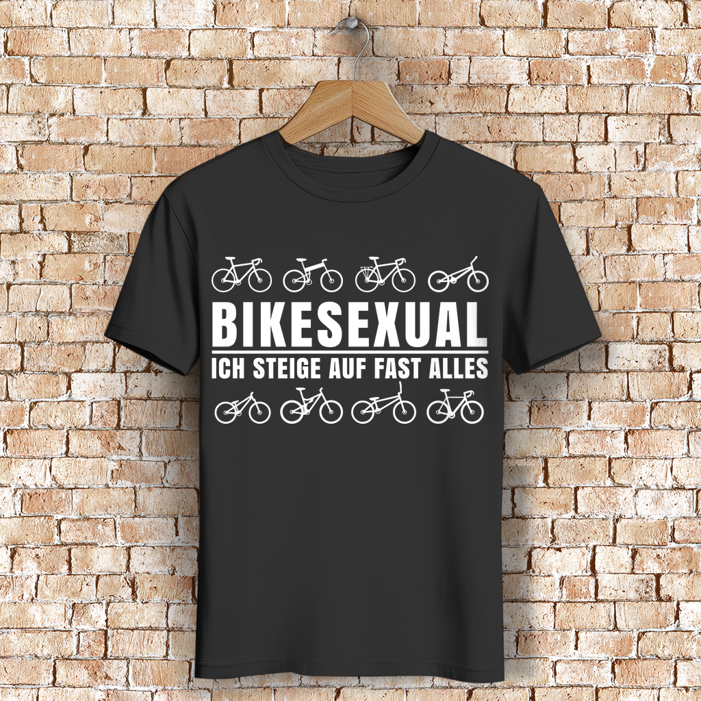Fahrrad T-Shirt Herren – Bikesexual Spruch – Geschenk für Radfahrer mit Humor