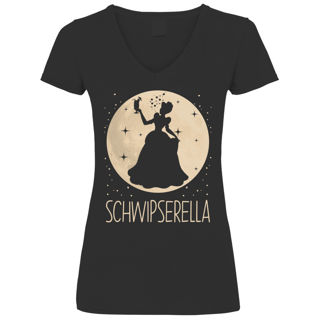 Mond Prinzessin - Schwipserella - V-Neck Damenshirt